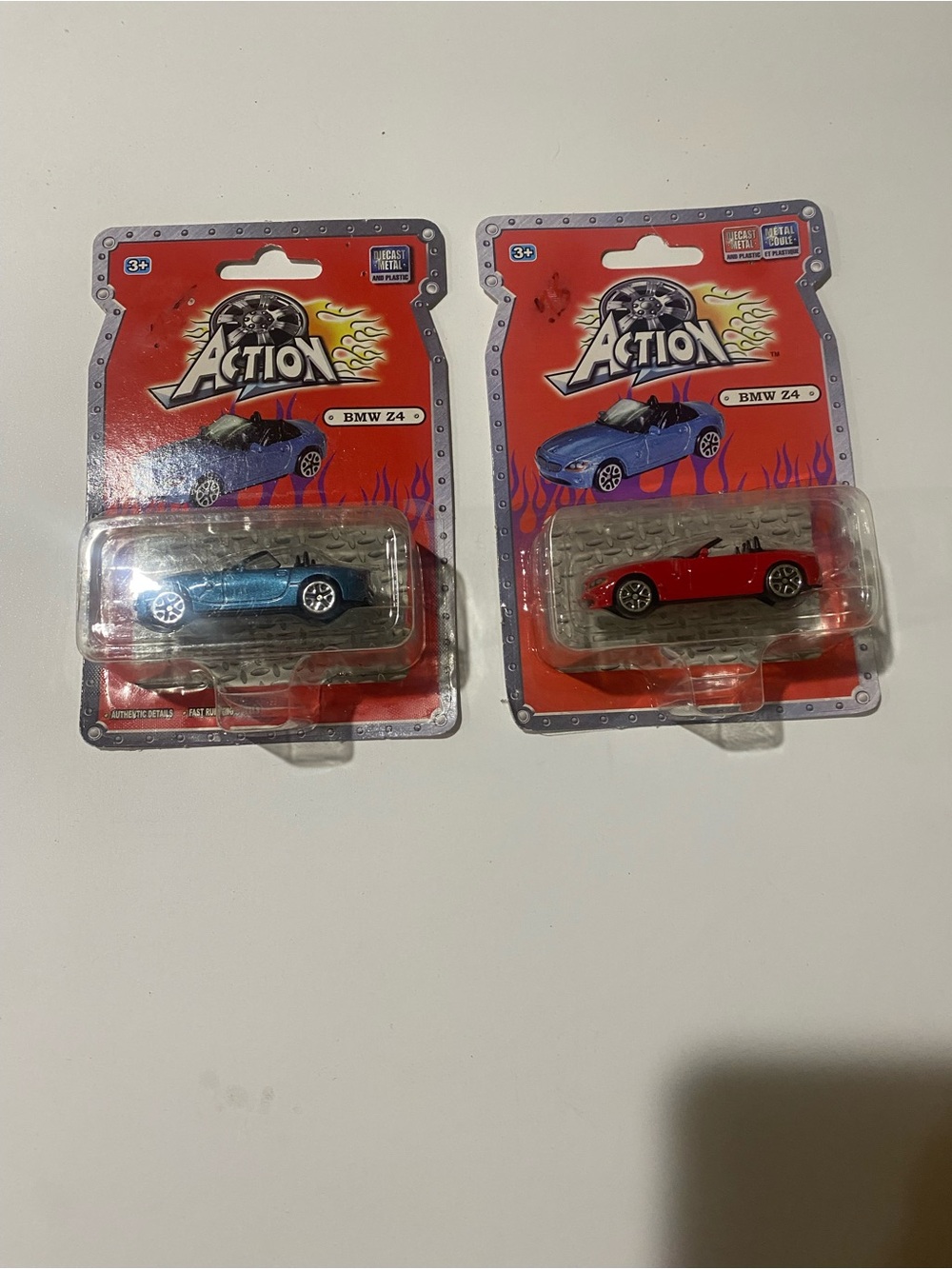 BMW Z4 Die-Cast Toy Car - Blue and Red vintage